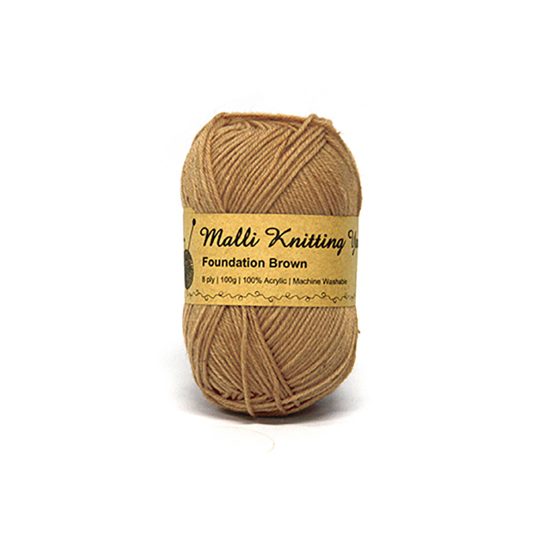 Knitting Yarn 8 Ply 100gm Light Brown